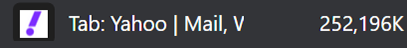 yahoo ram usage: 252000kb (252MB)